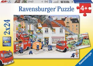 Bei der Feuerwehr. Puzzle 2 X 24 Teile Bei der Feuerwehr. Puzzle 2 X 24 Teile