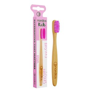 NORDICS_Kids Bamboo Toothbrush bambusowa szczoteczka do zębów dla dzieci Różowa