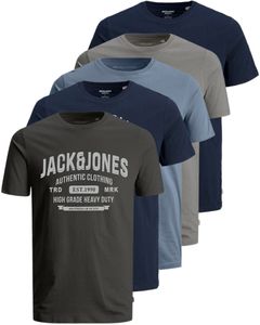 5er Pack Jack & Jones Big Size T-Shirts Übergrößen Herren T-Shirt Oversize, 5-BS-Mix2-4XL