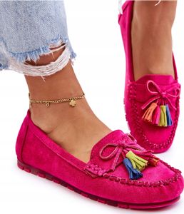 Dámské mokasíny slip on loafer baleríny slip-on polobotky Amiro růžové velikost 38