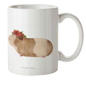 Mr. & Mrs. Panda Kindertasse Meerschweinchen Weisheit - Weiß - Geschenk, Kunststoff Tasse, Motivation, Tiermotive, Gute Laune, Meerie, Bruchfeste Tasse, Plastiktasse