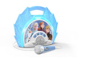 Disney Frozen 2 Eiskönigin Karaoke Anlage für Kinder mit Mikrofonen Maschine blau
