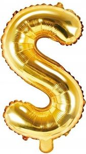 Balon foliowy złoty 35 cm litera S