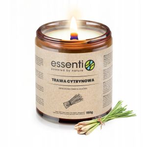 Vonná sójová sviečka v skle s praskajúcim dreveným knôtom na aromaterapeutické sviečky | Sójový vosk odpudzujúci komáre LEMON GRASS Fragrance | Sviečky s dlhou dobou horenia Ideálne personalizované darčeky pre ženy