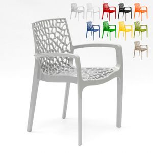 Polypropylen Stühle mit Armlehnen Garten, Farbe: Grau, Gewicht: 3,5 kg