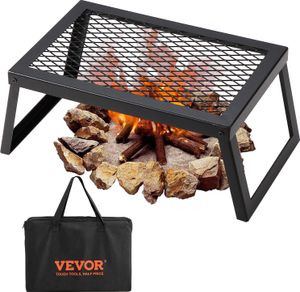 VEVOR BBQ Gills skladací gril na drevené uhlie 458 x 305 x 205 mm, stolný gril prenosný cestovný gril 6 kg, vonkajší skladací piknikový gril kempingový gril čierny 300 ℃, na terasu, kempovanie, párty