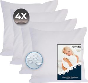 Komfortec Wasserdichter Kissenbezug 4er Set 80x80 cm mit Reißverschluss, Atmungsaktiv, Hypoallergen Kopfkissenbezüge, Anti-Milben, 4 Stück Kissenschoner, Weiß Komfortec Wasserdichter Kissenbezug 4er Set 80x80 cm mit Reißverschluss, Atmungsaktiv, Hypoallergen Kopfkissenbezüge, Anti-Milben, 4 Stück Kissenschoner, Weiß