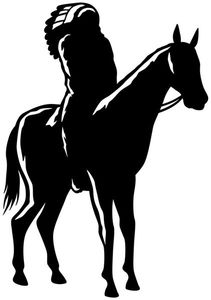 Wandtattoo Indianer Western Indian Reiter Pferd Aufkleber Wandaufkleber Autoaufkleber Turaufkleber WC Tur Bad Auto 5A072, Farbe:Pastellorange glanz, Hohe:70cm