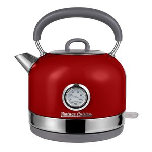 Retro czajnik elektryczny z termometrem Vintage Cuisine Czerwony