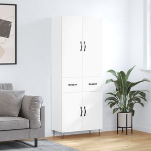 vidaXL Highboard Weiß 69,5x34x180 cm Holzwerkstoff