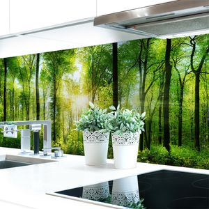 Küchenrückwand Waldlichtung Premium Hart-PVC 0,4 mm selbstklebend - Direkt auf die Fliesen, Größe:120 x 51 cm