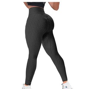 Leggings mit hoher Taille Push Up Leggins Sport Frauen Fitnessstudio Yoga Schlauch Anti-Cellulite Schwarz S