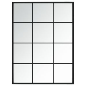 vidaXL Nástenné zrkadlo čierne 80x60 cm Kov