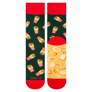 2x Döner Motiv Socken in Kiste SOXO - Geschenkidee für Männer - Größe: 40–45