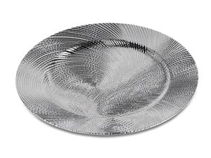 Platzteller rund 33cm Serie Wave Farbe Silber