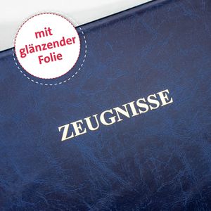 ROTH Zeugnismappe Dunkelblau - mit 12 A4 Klarsichthüllen, dokumentenecht - Dokumentenmappe