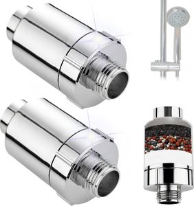 Duschfilter, Wasserfilter für Dusche gegen Chlor und Kalk, Wasserentharter Duschfilter - 2 Stück