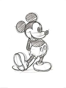 Kunstdruck Mickey Mouse Sketched Single 60x80cm