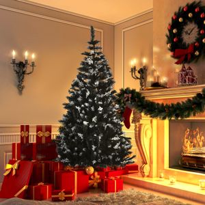 HOMCOM Künstlicher Weihnachtsbaum 1,8 m Christbaum Schnee getaucht Design Tannenbaum 603 Äste flammhemmend PVC Dunkelgrün Ø90 x 180 cm