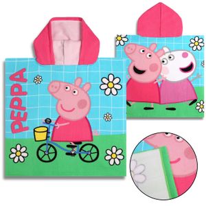 Peppa  Wutz, Kinderhandtuch, Badeponcho mit Kapuze für Mädchen 55x110 cm OEKO-TEX