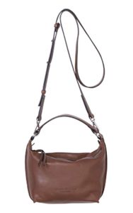 Marc O'Polo Leder Schultertasche Umhängetasche Evy Hobo Bag Dark Walnut braun