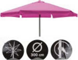 Sonnenschirm Alu Ø3m mit Kurbel mit Krempe Gartenschirm Sonnenschutz, Farbe:rosa