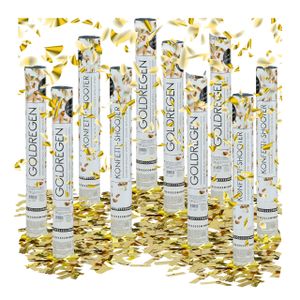 relaxdays 10 x Party Popper 40 cm Gold