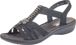 Rieker Damen Sandalen Sandaletten Slingback 60806, Größe:42 EU, Farbe:Schwarz