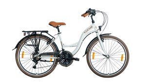 26 Zoll Meyako "Feline" Cityrad Hollandrad Citybike Trekkingrad Damen Fahrrad Mädchenfahrrad Ekru/Weiß