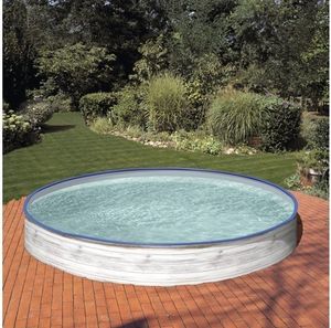 Aufstellpool Stahlwandpool-Set Gre rund Ø 300x120 cm inkl. Sandfilteranlage, Skimmer, Leiter, Filtersand, Abdeckplane & Bodenschutzvlies Nordicoptik