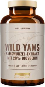 Yamswurzel Extrakt (Wild Yams) - 1000 mg je Tagesdosis - 20% Diosgenin (200 mg) - Vegan - FSA Nutrition - 180 Kapseln