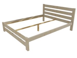 Manželská postel VMK011B masiv borovice (Rozměr: 200 x 200 cm, Barva dřeva: surové dřevo)