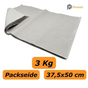 3 Kg Packseide 37,5 x 50 cm 30g/m² Seidenpapier Hellgrau Einseitig Glatt