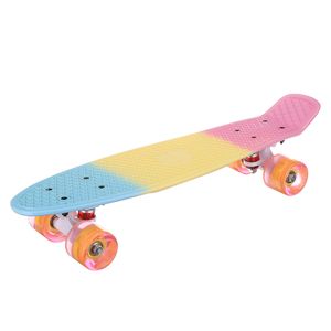Skateboard Mini Cruiser Komplettes Skateboard für Kinder Jugendliche Erwachsene 56cm PolyurethanRäder Verstärktes Deck ABEC-7 Kugellager