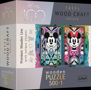 Trefl 20182 Wood Craft 100 Jahre Disney Mickey & Minnie 500+1 Teile Holzpuzzle