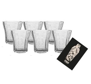 Don Papa Rum Tumbler 6er Set limited Edition Reliefglas mit Glasmusterung Klarglas 8 eckig Glas Gläser Longdrinkglas