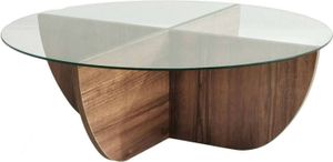 Wohnzimmertisch Dpere, Niedriger Wohnzimmertisch, Kaffeeregal, Couchtisch für Sofa, 90x90h30 cm, Nussbaum