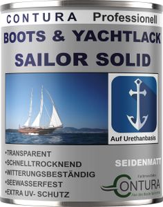 250ml - Contura Boots- & Yachtlack Hochglanz Bootslack Holzlack Hartlack Klarlack – Seidenmatt