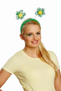 Haarreif mit bunten Blumen in grün zum Kostüm Karneval Fasching