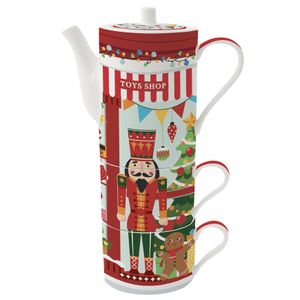 Tassenbaum Weihnachtstasse SET Kanne mit Tassen Kaffetassen PORZELLAN 0,5 l