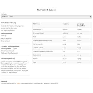 Protein Vegan 1kg - pflanzliches Eiweiß - nutri+ 3K-Proteinpulver - Veganes Eiweißpulver ohne Laktose & Milcheiweiß - Erdbeere-Sahne