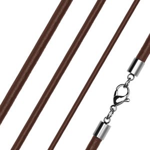 Lederkette Halskette Lederband Kette Echtleder Rindsleder Karabiner Edelstahl Kette für Anhänger  3 mm 50 mm