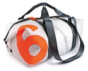 Reisetasche recyceltes Segeltuch Kutter XL Weiss Grau Orange von 360 Grad