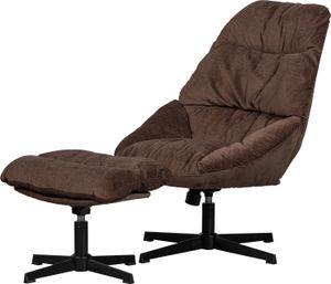 yaro dreh sessel mit hocker espresso