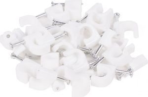 25x Nagelschelle Kabelschelle 7 mm Nagelschelle Kabelklemme Kabelhalter Weiß Set