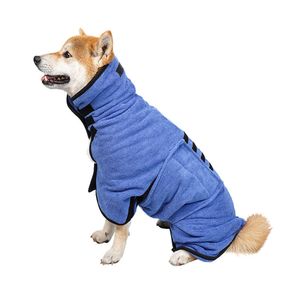 weicher Hundebademantel  S-28*28*1,5cm, Hundemantel, schnell trocknend, Hundetasche, Handtuch, super saugfähig, für Haustiere, Hundekatze, Bademantel, Blau