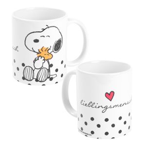 The Peanuts Tasse Snoopy - Lieblingsmensch Kaffeetasse Becher Kaffeebecher aus Keramik Weiß 320 ml