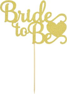 Oblique Unique Torten Kuchen Muffin Topper Aufsatz Bride to Be Hochzeit JGA Deko - gold