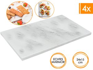 4x Marmor Schneidebrett Frühstücksbrettchen Brettchen Servierplatte Tisch Unterlage