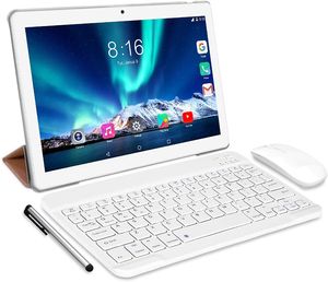 TOSCIDO Tablets 10 Zoll Octa-Core mit Tastatur und Maus, Android 11, 4G Dual SIM, 64GB, 4GB RAM, WIFI/Bluetooth, GPS, Type-C/SD, Farbe: Silber